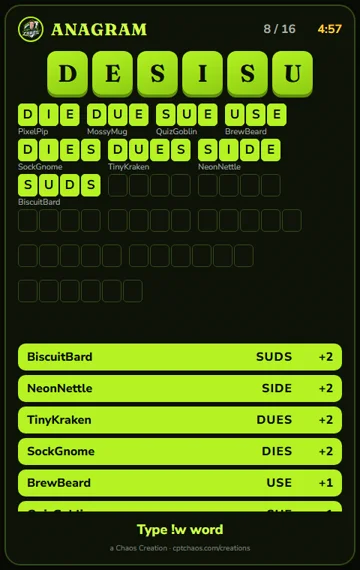 The Anagram board